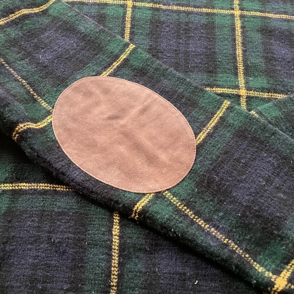 Polo Ralph Lauren Archival Blackwatch Wool Sweater w/ Suede Elbow Patches | L - Picture 3 of 10